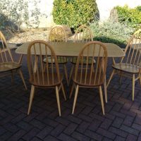 Ercol Dining Table and Six Windsor Chairs