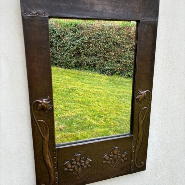 Arts &amp; Crafts Copper Mirror c1910