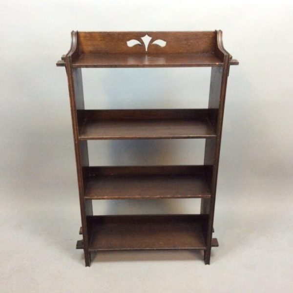 Arts &#038; Crafts Oak Open Bookcase c1910