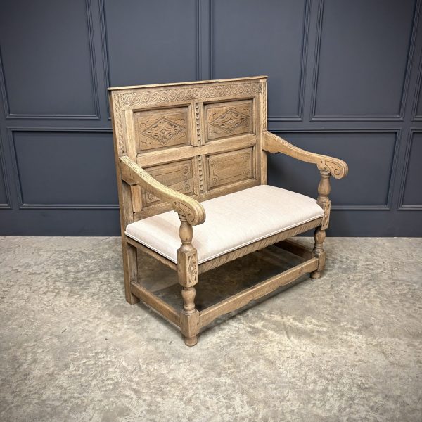 Carved-Bleached-Oak-Bench