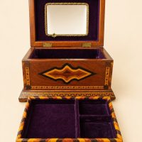 Antique Victorian Marquetry Jewellery Box