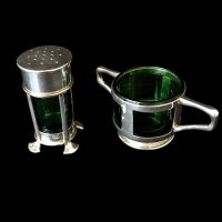 Antique Art Nouveau Solid Silver Cruet Set
