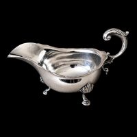 Antique Edwardian Solid Silver Gravy Boat 1901 260g