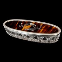 Antique Art Deco Silver and Shell Top Box 1901