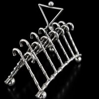 Victorian Silver Plate Bamboo Walking Stick Letter Holder