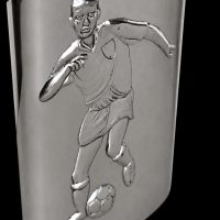 Vintage Silver Plate Football Hip Flask