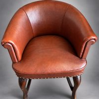 Early 20th Century Leather Tub Chair