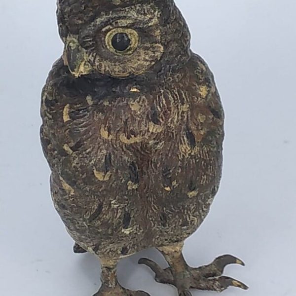 Cold Painted Bronze Owl