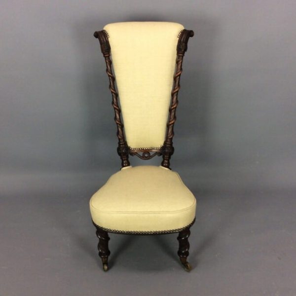 Late Victorian Walnut Bedroom Chair