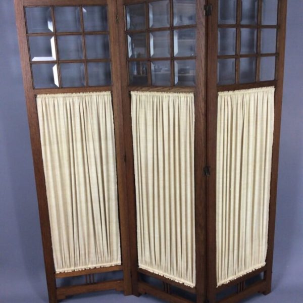Arts &#038; Crafts Oak 3 Fold Screen / Room Divider