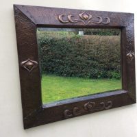 Large Arts &#038; Crafts Copper Wall Mirror c1900
