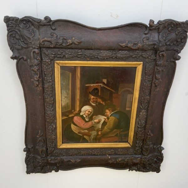 Painting Dutch Masterpiece oil on copper in quality frame