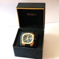 Vintage Breil Milano Chronometer Watch With Leather Strap &amp; Boxed