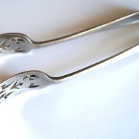 A  Rare pair ELKINGTON Large Pierced Tongs