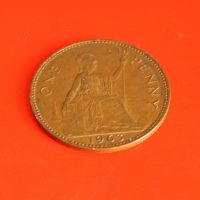 Old British Rare 1963 One Penny Coin