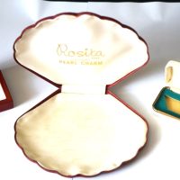 Vintage ROSITA Shell Shaped Pearl Necklace Box and 2 other Boxes