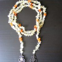 Rock crystal amber cornelian and silver
