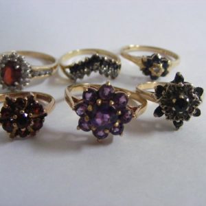Hallmarked Gold Carat 9ct Amythest Ruby