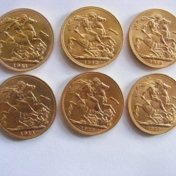 Solid Gold Sovereigns George V Titanic Year