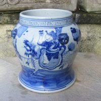Beautiful Kangxi Blue &amp; White Chinese large Baluster Vase Boy Riding Qilin &amp; Attendants