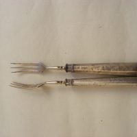 Delightful PAIR Pickle Olive Forks Sterling Silver Sheffield 1904