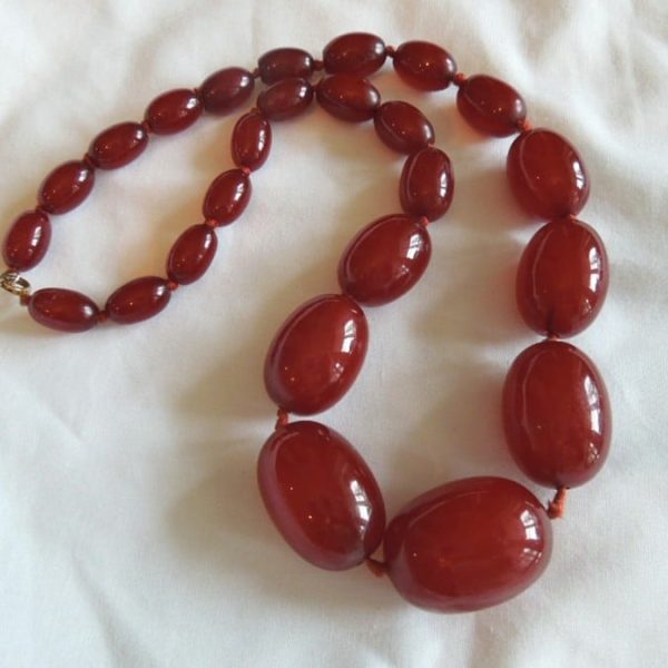 Cherry Amber Bakelite Beads