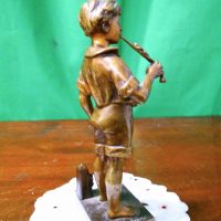 Fine 19th century French bronze flute player
