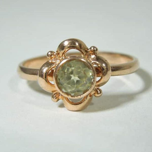 14ct Rose Gold Yellow Diamond Ring