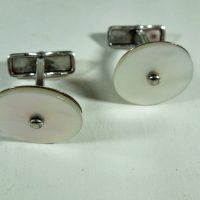 Silver Mother of Pearl Cufflinks by Dunhill
