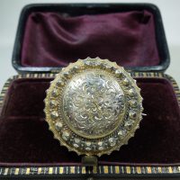 Victorian Silver and Gilt Brooch Pin