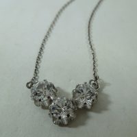 Silver Cubic Zirconia 3 Stone Pendant