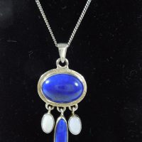 Silver, Lapis Lazuli and Opal Pendant