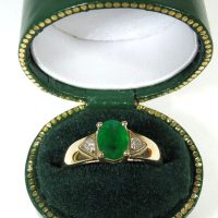 14ct Gold Emerald Diamond Ring