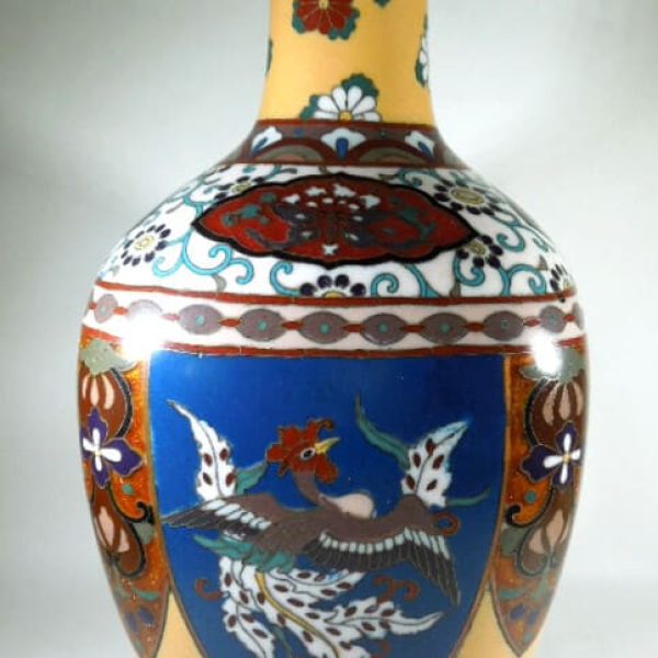 Japanese Cloisonne vase with ginbari