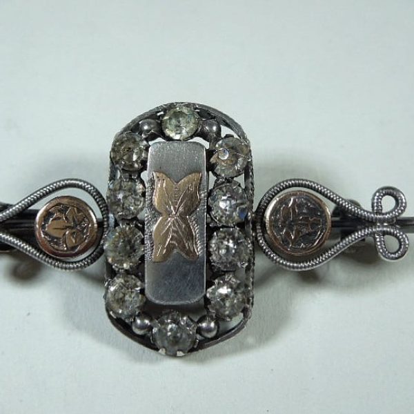 antique silver and gold brooch