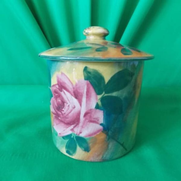 Scottish Wemyss Lidded Jam Pot (Jazzy pattern)