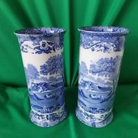 SOLD Pr Victorian Copeland Spode Cylinder vases