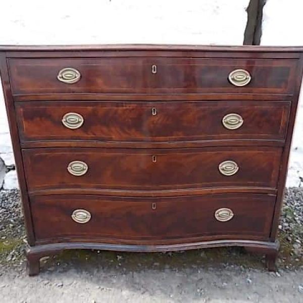 SOLD Georgian serpentine mahogany chest of drawers