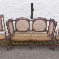SOLD Edwardian barley twist Bergere suite