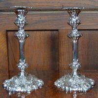 Pair Of Victorian Silver Plate Candle Sticks SAI3308