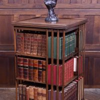 Edwardian Walnut Revolving Bookcase  SAI4084