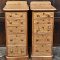 Pair Of Victorian Satin Birch Bedside Drawers SAI3973