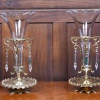 Pair Of Victorian Crystal Vases SAI3707