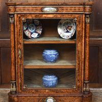 Victorian Burr Walnut Pier Cabinet/ Display Cabinet SAI4032
