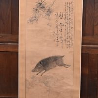 Boxed Japanese Hand Painted Scroll SAI4174