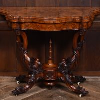 Victorian Burr Walnut Fold-over Games Table SAI3623