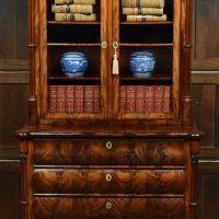 19th‑Century French Flame Mahogany Bookcase SAI4061