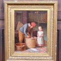 Oil on Panel by James Kyd “Packing for Market” SAI4115