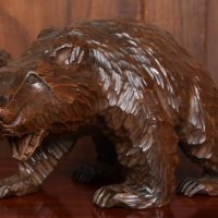 Hand‑Carved Japanese Bear Sculpture SAI4258