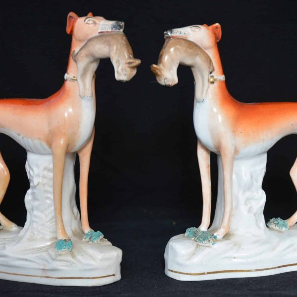 Pair of Staffordshire Greyhounds
